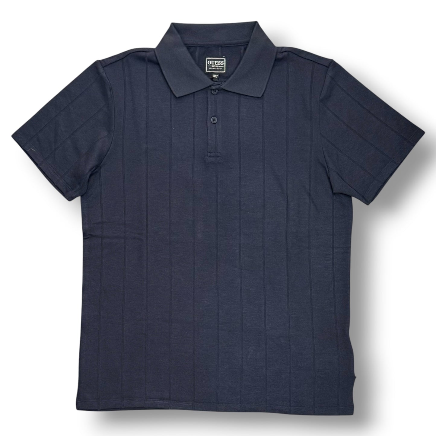 GUESS- Polo Uomo, in filo, Regular Fit, Col.Blu
