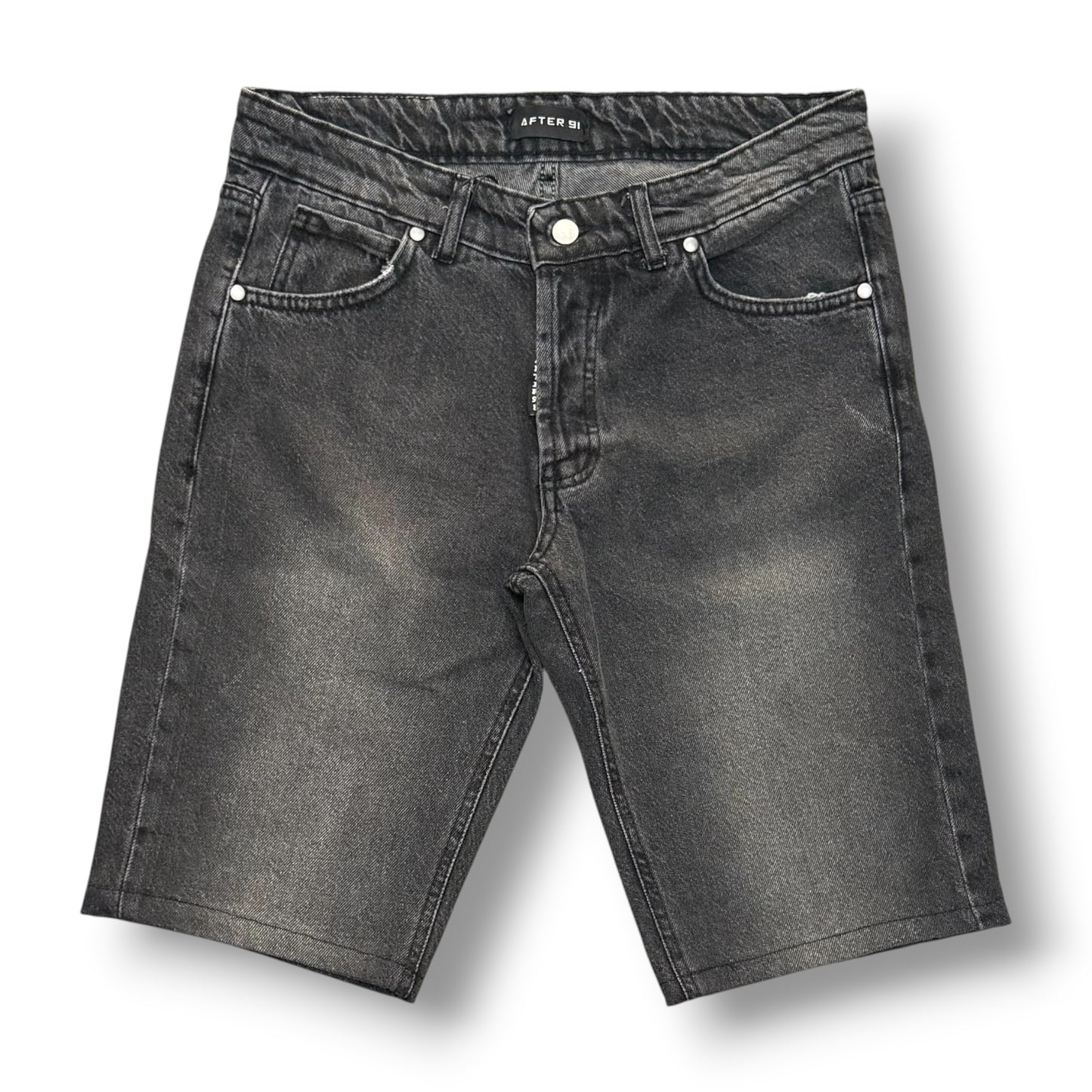 AFTER 91- Bermuda Uomo Jeans, gamba slim fit, Col.Grigio scuro