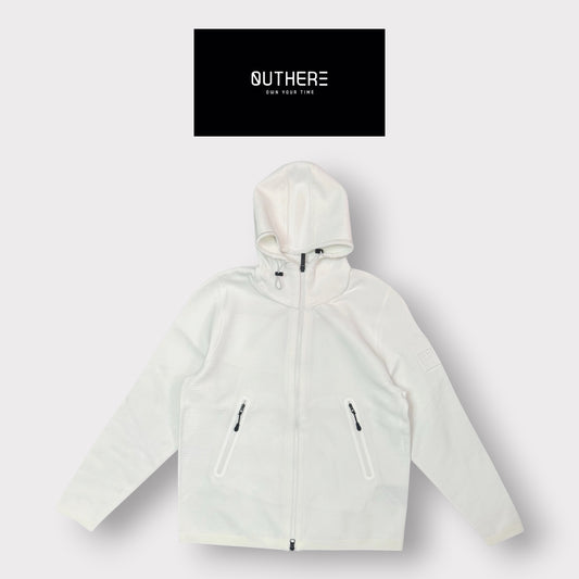 OUTHERE - Giubbofelpa Uomo, con cappuccio, mod.Ember, Col.Bianco