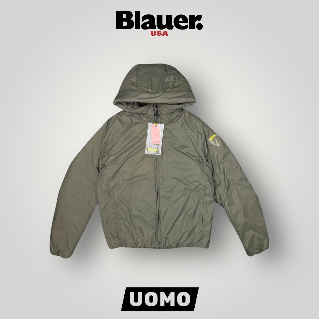 Giubbotto BLAUER Uomo con cappuccio, Col.Green-grey (imbott. Ovatta - 2025)