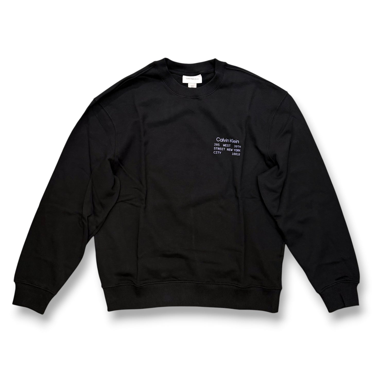 CALVIN KLEIN- Felpa Oversize estiva, girocollo con stampa lato cuore e sulla schiena, tex.cotone garzato, Col.Nero
