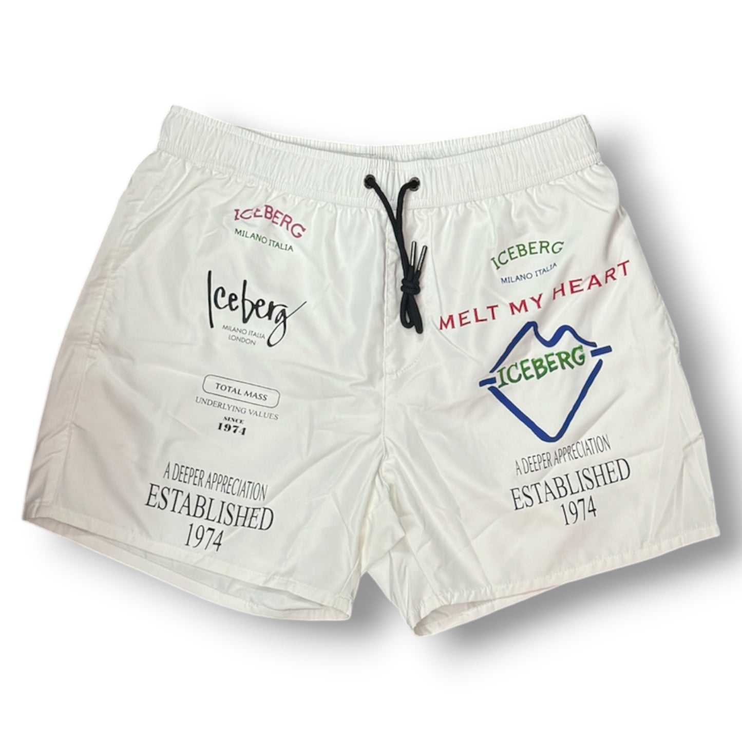 ICEBERG BEACHWEAR- Costume Uomo, con stampa, col.Bianco