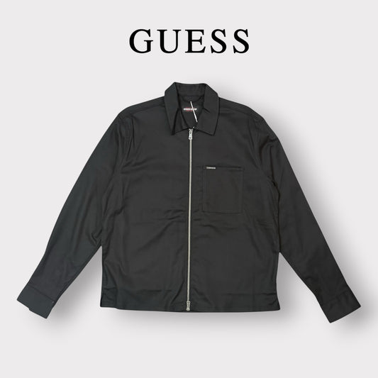 GUESS - Camicione Uomo con taschino lato cuore, Col.Nero