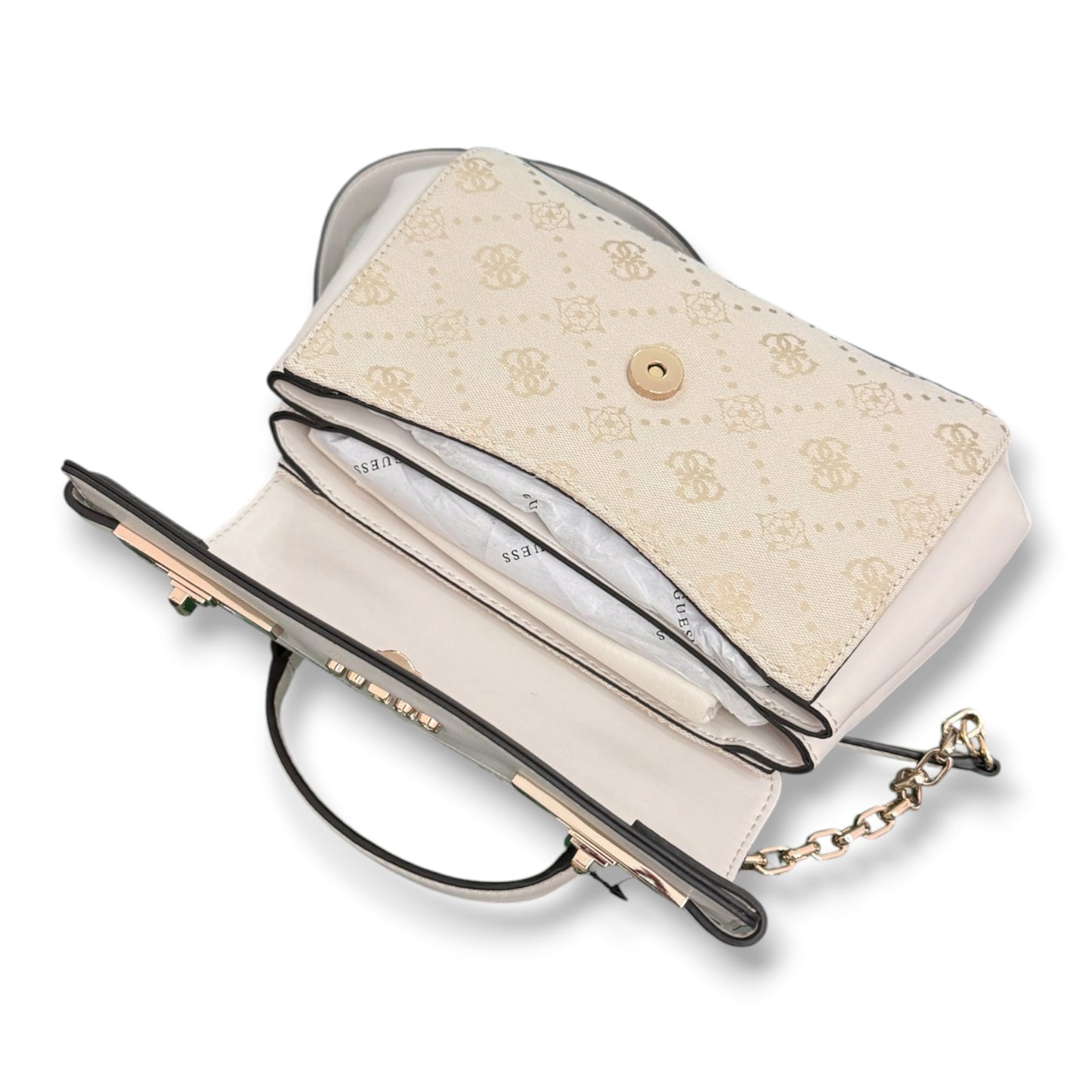 GUESS- Borsa Donna, Group:MELINDA LOGO, Col.OFF WHITE LOGO