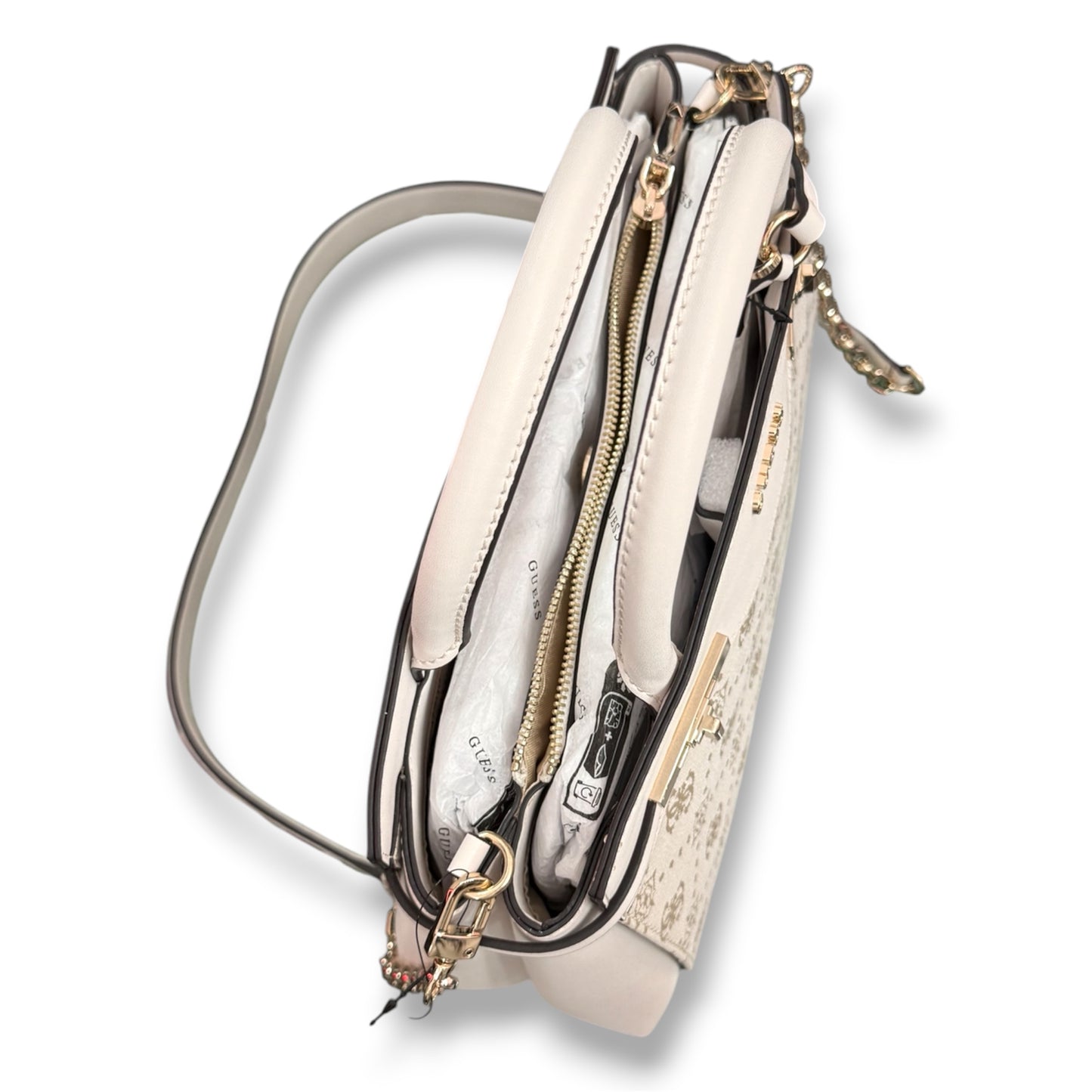 GUESS- Borsa Donna, Group:MELINDA LOGO, Col.OFF WHITE LOGO