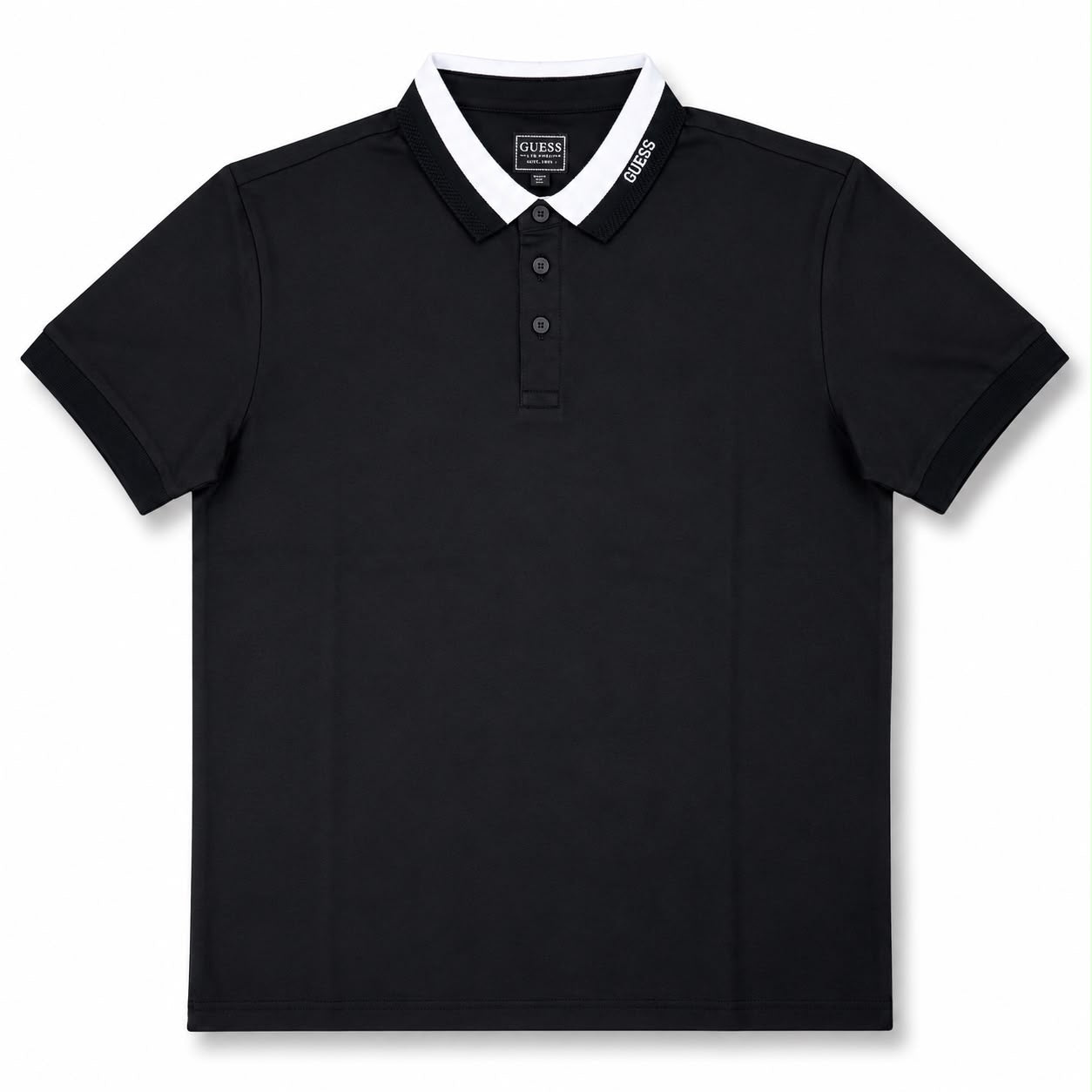 GUESS- Polo Uomo, in tessuto tecnico,  SlimFit, col.Nero