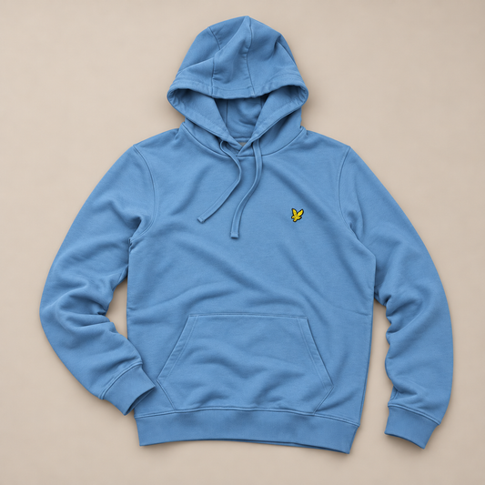 LYLE & SCOTT- Felpa Uomo con cappuccio, tex.garzato, Col.Celeste