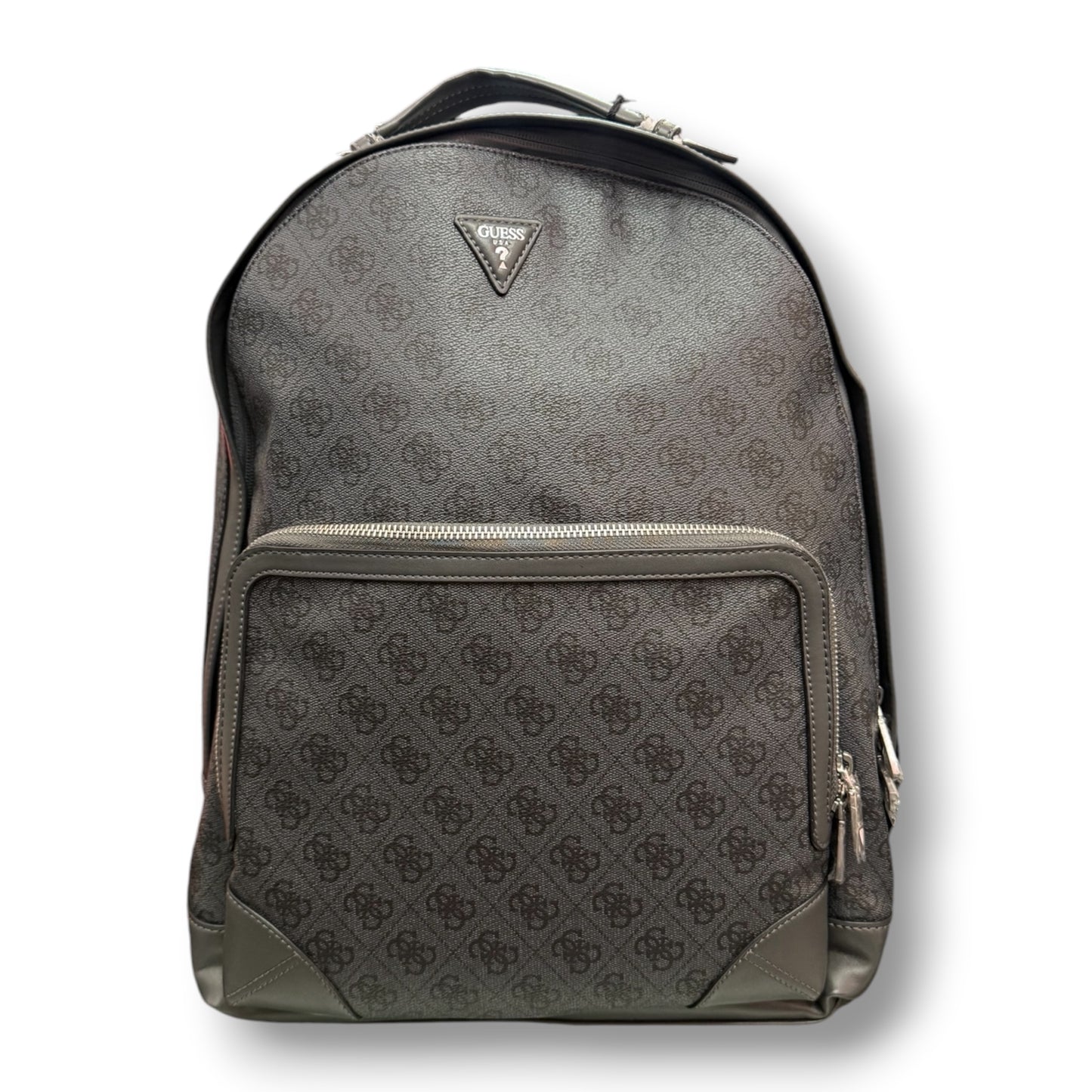 GUESS- Zaino Uomo, in pelle, logato, Col.Grigio Scuro