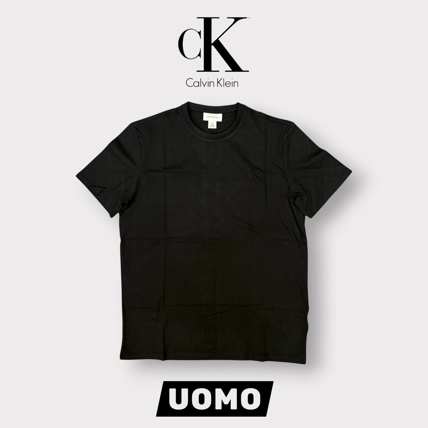 CALVIN KLEIN - T-Shirt Uomo con logo ricamato lato cuore, Col.Nero