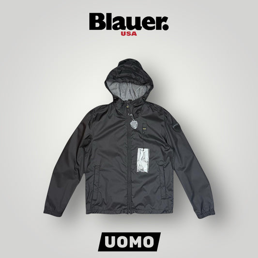 Giubbotto BLAUER Uomo, antivento con interno in maglina e cappuccio, mod.CARRUTH, Col.Nero