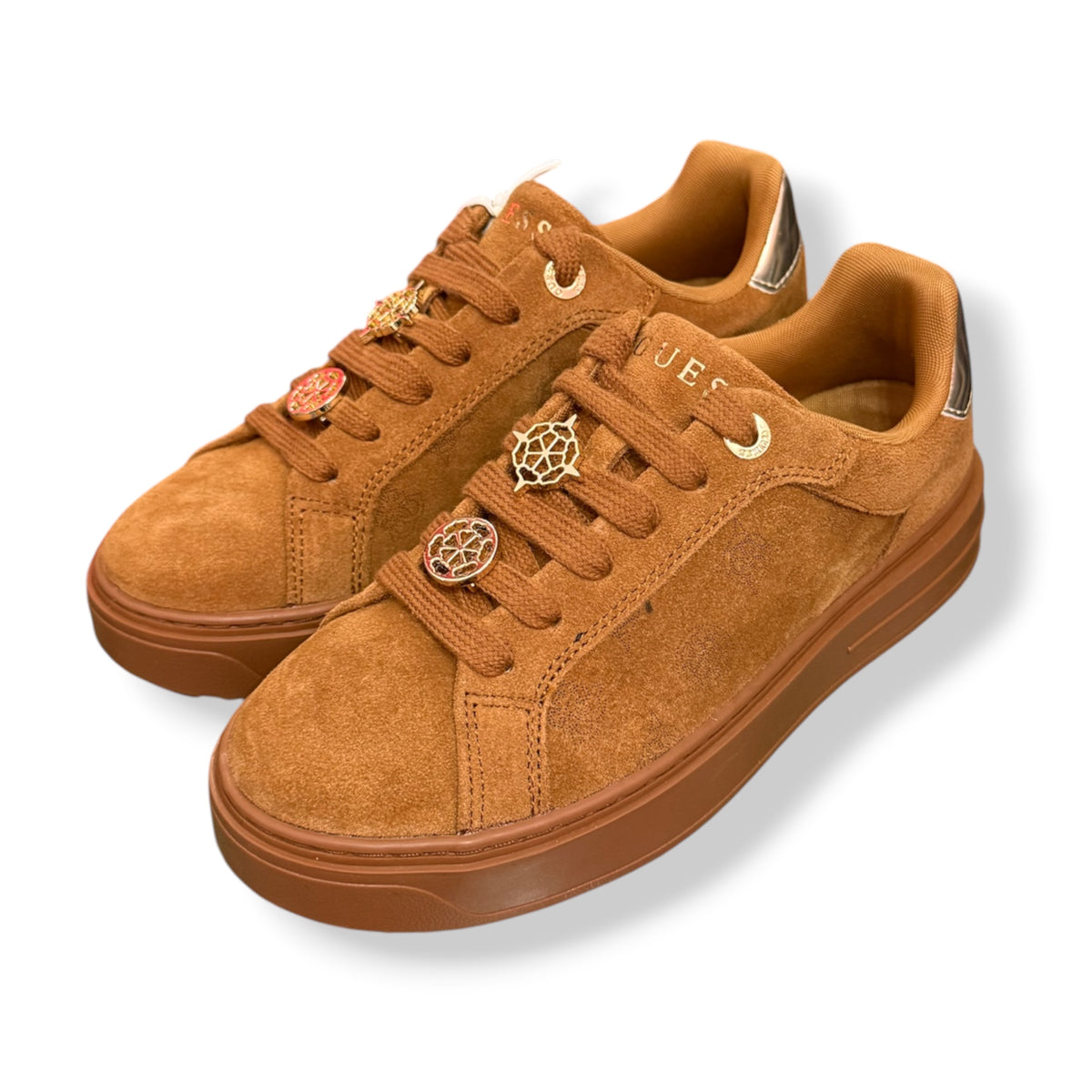 GUESS - Scarpe Donna, in camoscio, Col.Cammello