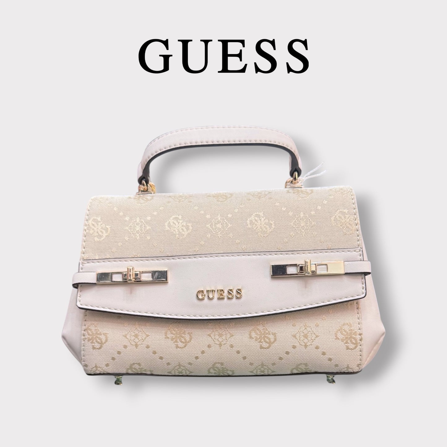 GUESS- Borsa Donna, Group:MELINDA LOGO, (dimensione piccola), Col.OFF WHITE LOGOl