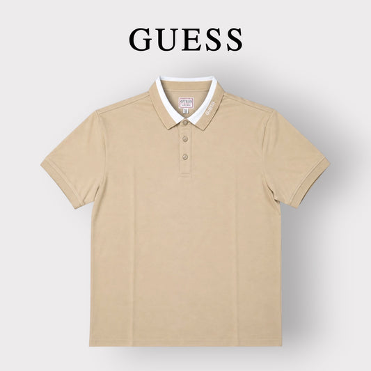 GUESS- Polo Uomo, in tessuto tecnico,  SlimFit, col.Beige