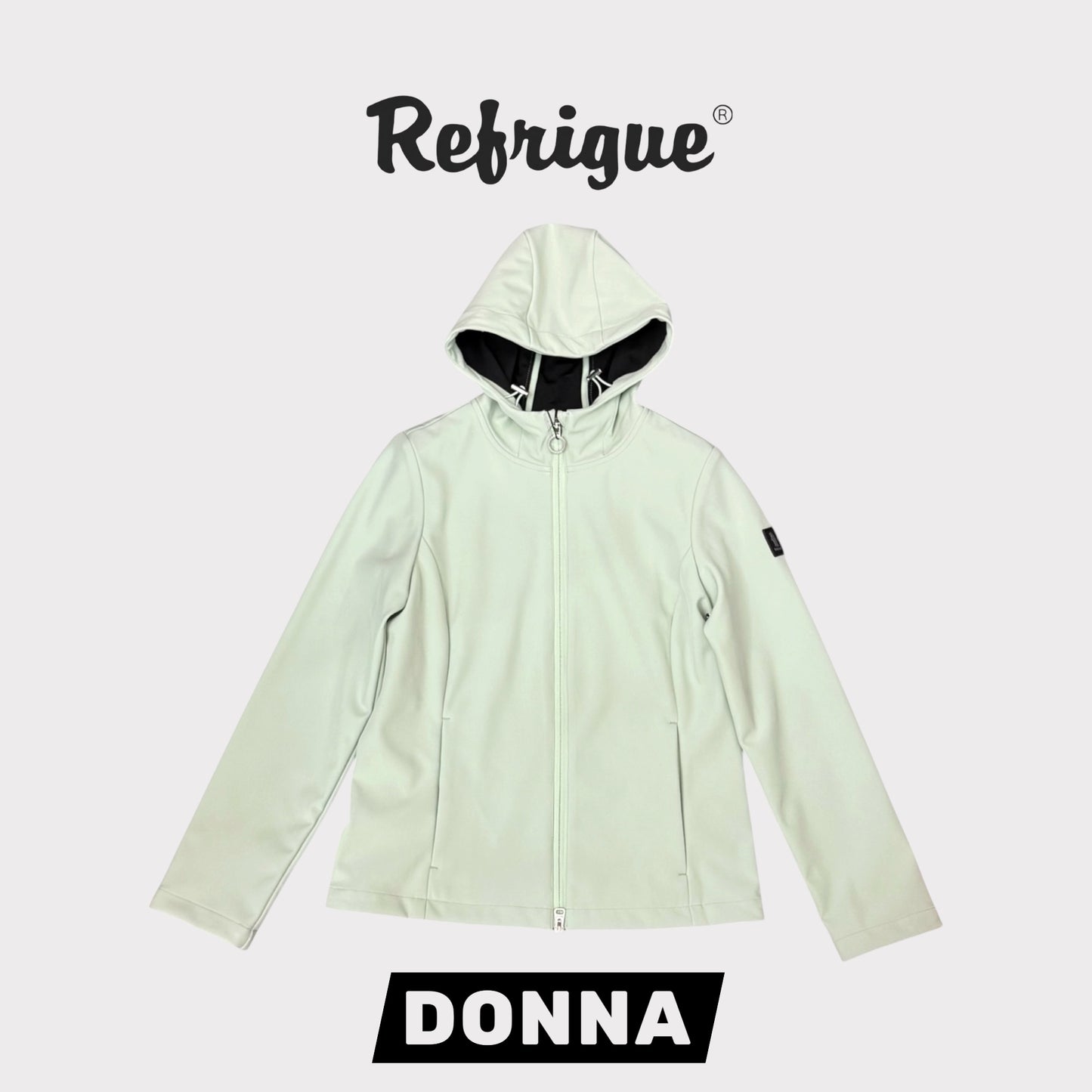 REFRIGUE- Giubbotto Donna estivo con cappuccio, mod.VASTA, Col.SAGE