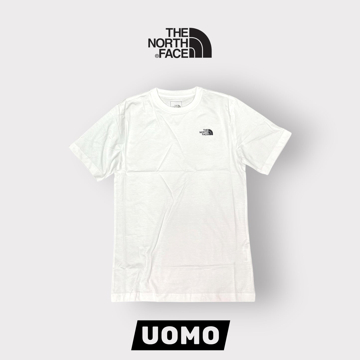 THE NORTH FACE- T-Shirt Uomo con logo ricamato lato cuore, Col.Bianco