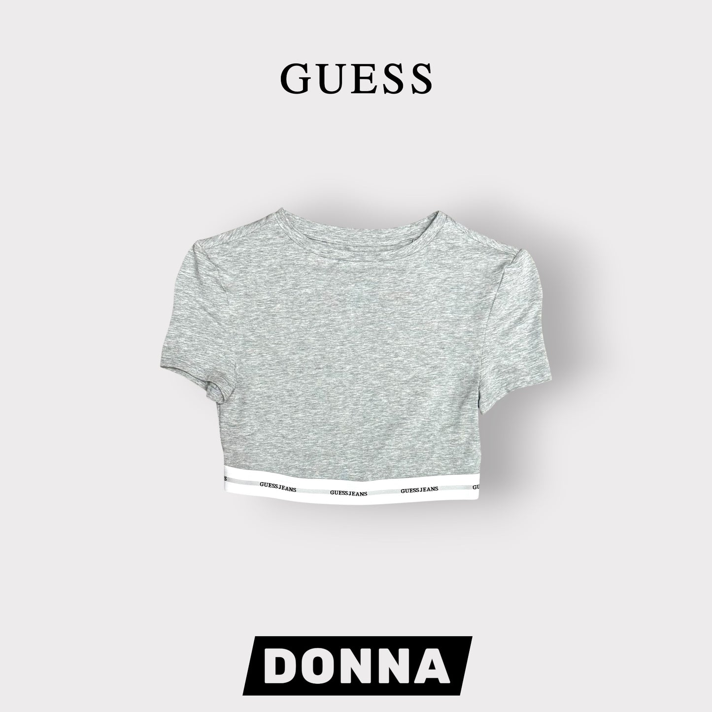 GUESS JEANS- T-shirt Donna, CroppedFit, col.Grigio