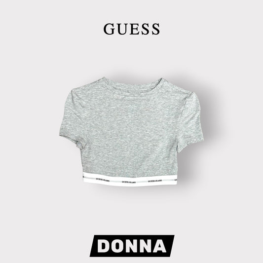 GUESS JEANS- T-shirt Donna, CroppedFit, col.Grigio