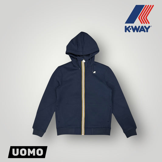 Giubbotto-Felpa K-WAY Uomo, mod.Rainer Spacer, Col.Blu