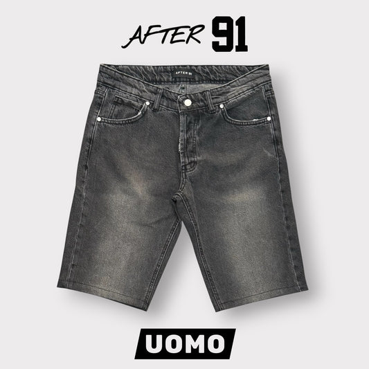 AFTER 91- Bermuda Uomo Jeans, gamba slim fit, Col.Grigio scuro