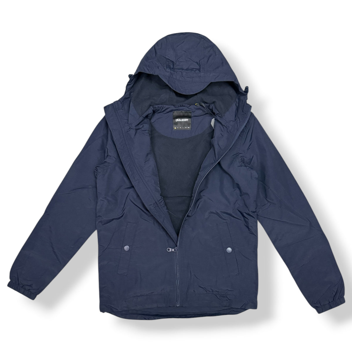 LYLE&SCOTT- Giubbotto Uomo, con interno in pile, mod.Zip Through Hooded Jacket Fleece Lining, col.Dark Navy