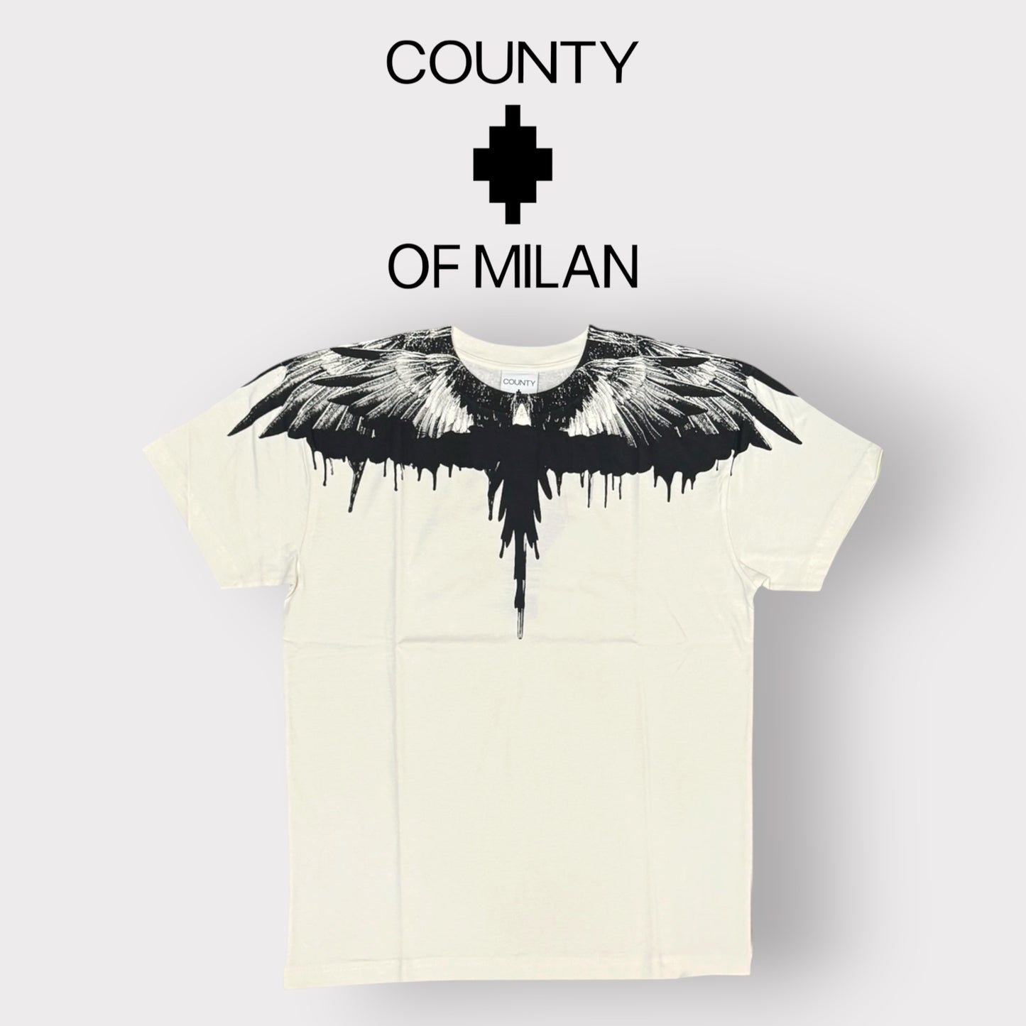 COUNTY OF MILAN- T-Shirt Uomo, (veste comoda), Col.Panna