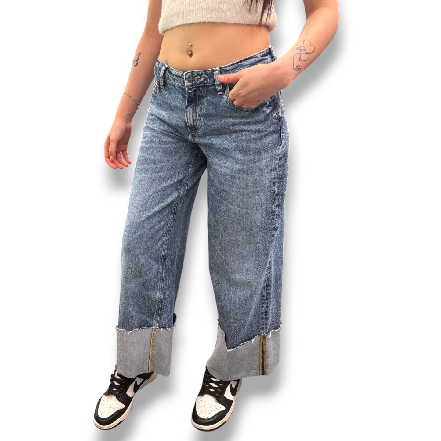 GUESS JEANS - Pantalone Donna, mod.Wide Leg, (L30)