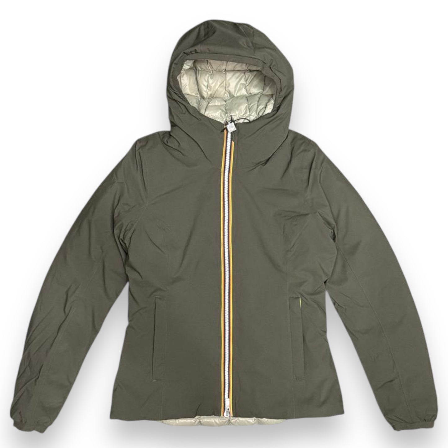 Giubbotto K-WAY Donna reversibile, mod.Lily St Thermo Double, Col.Black Olive-Green Oak