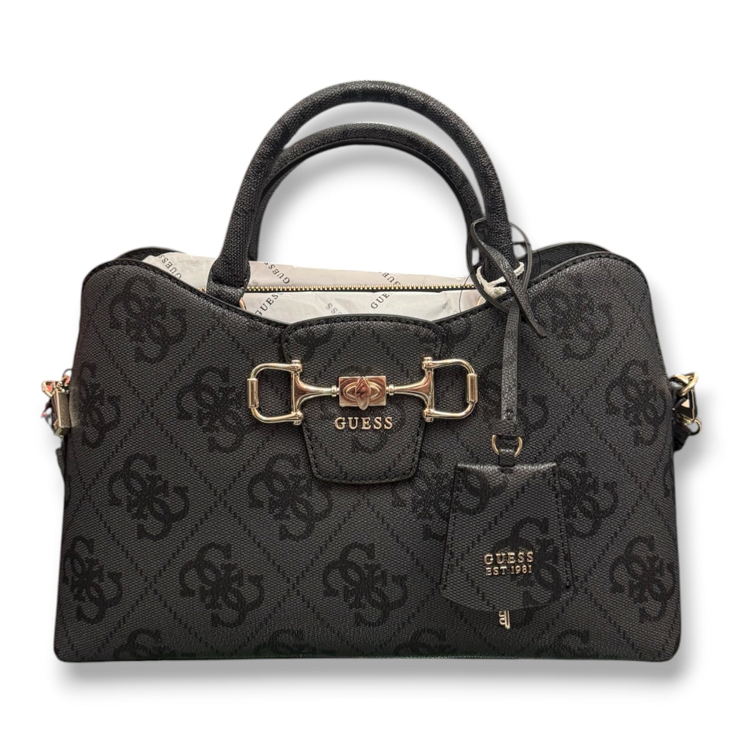 GUESS- Borsa Donna, Group:JANIE LOGO, Col.COAL LOGO