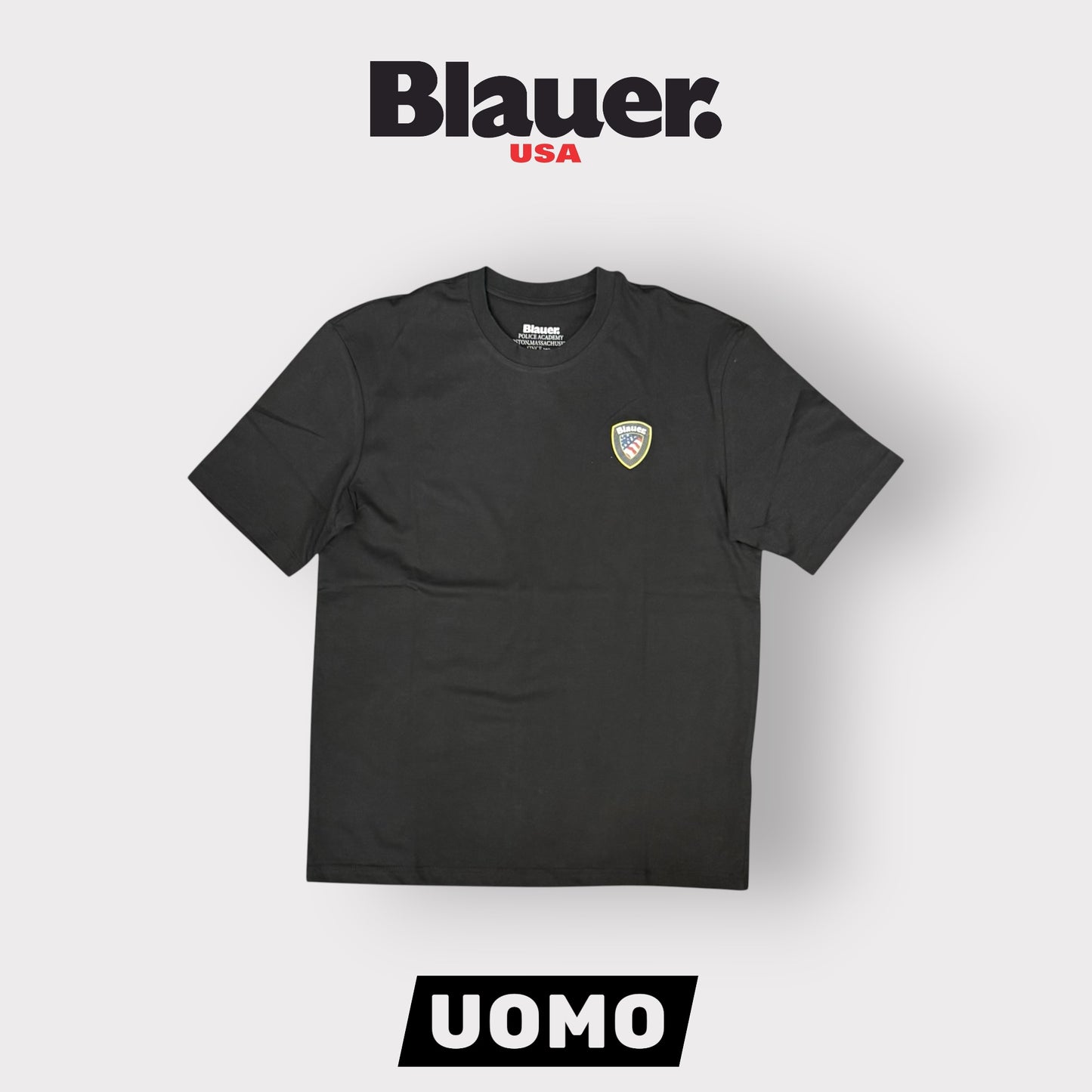 BLAUER- T-shirt, RegularFit, con logo gommato 3D lato cuore, mod.Faxon, col.Nero