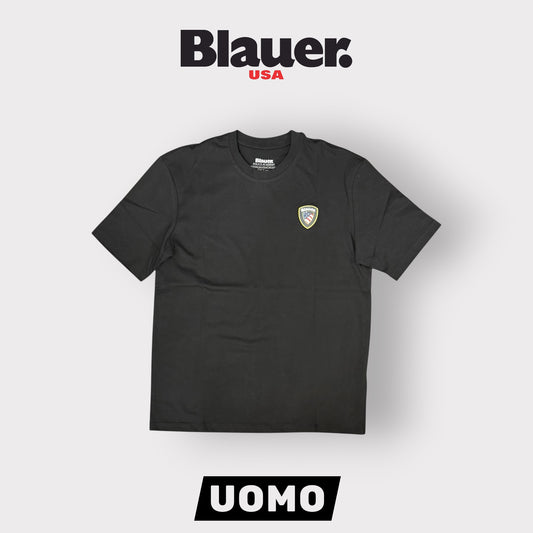 BLAUER- T-shirt, RegularFit, con logo gommato 3D lato cuore, mod.Faxon, col.Nero
