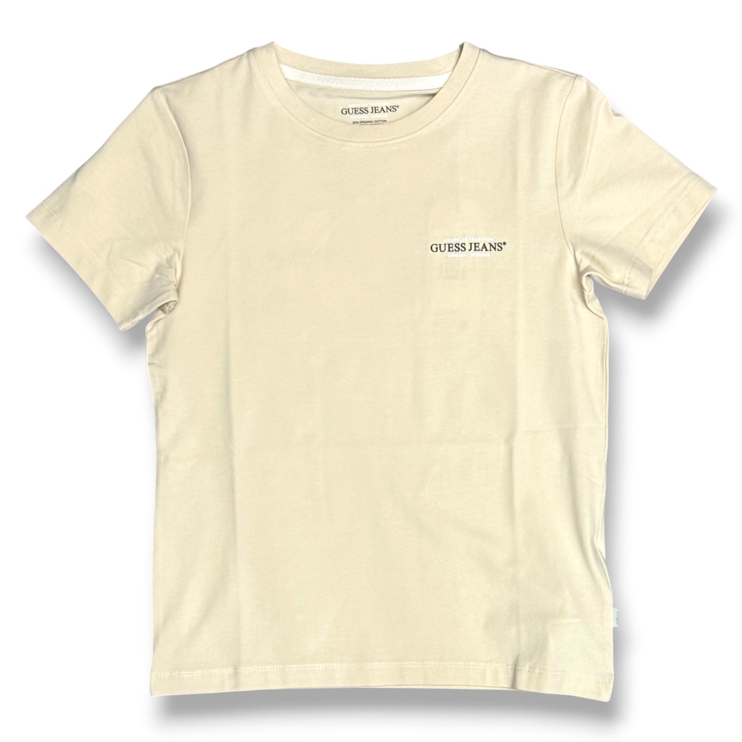 GUESS JEANS- T-shirt Donna, SlimFit, con stampa lato cuore, col.Beige
