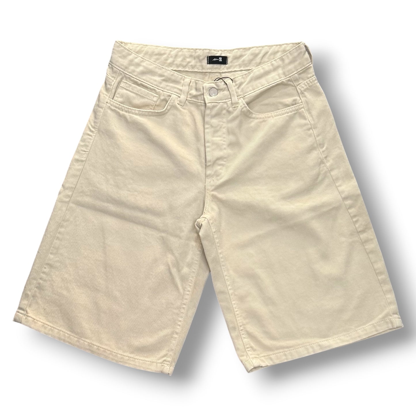 AFTER 91- Bermuda Uomo Jeans, gamba svasata, Col.Beige