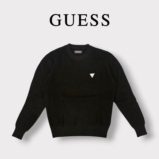 GUESS - Maglioncino Uomo, con logo lato cuore, Col.Nero