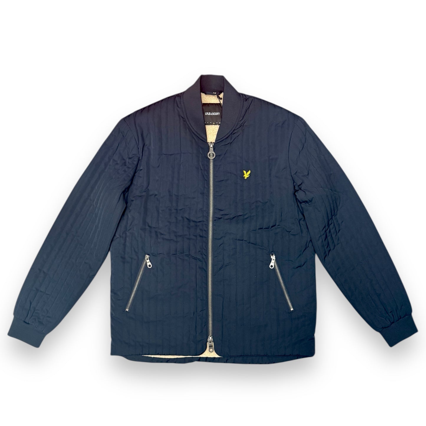 Giubbotto  LYLE&SCOTT, con interno in pelliccia, mod.Quilted Liner Jacket, Col.Dark Navy
