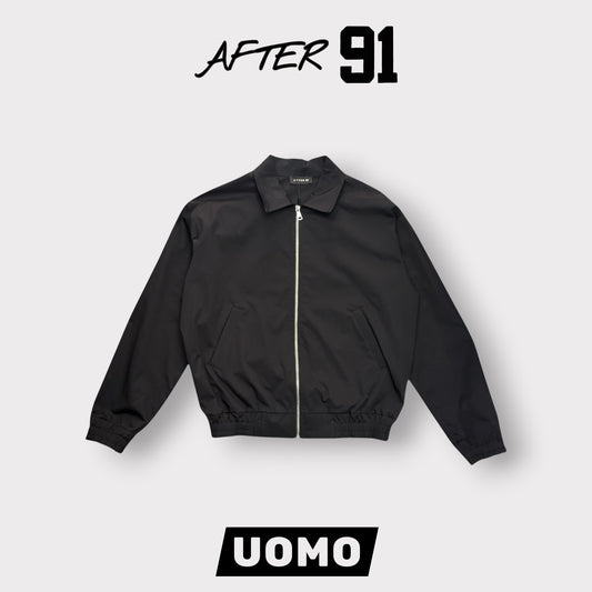 AFTER 91- Giacca /CamiciaUomo con zip, Boxy Fit Col.Nero