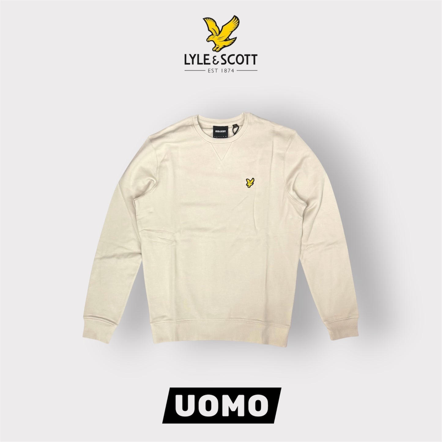 LYLE & SCOTT- Felpa estiva Uomo girocollo, tex.cotone garzato, Col.Cove