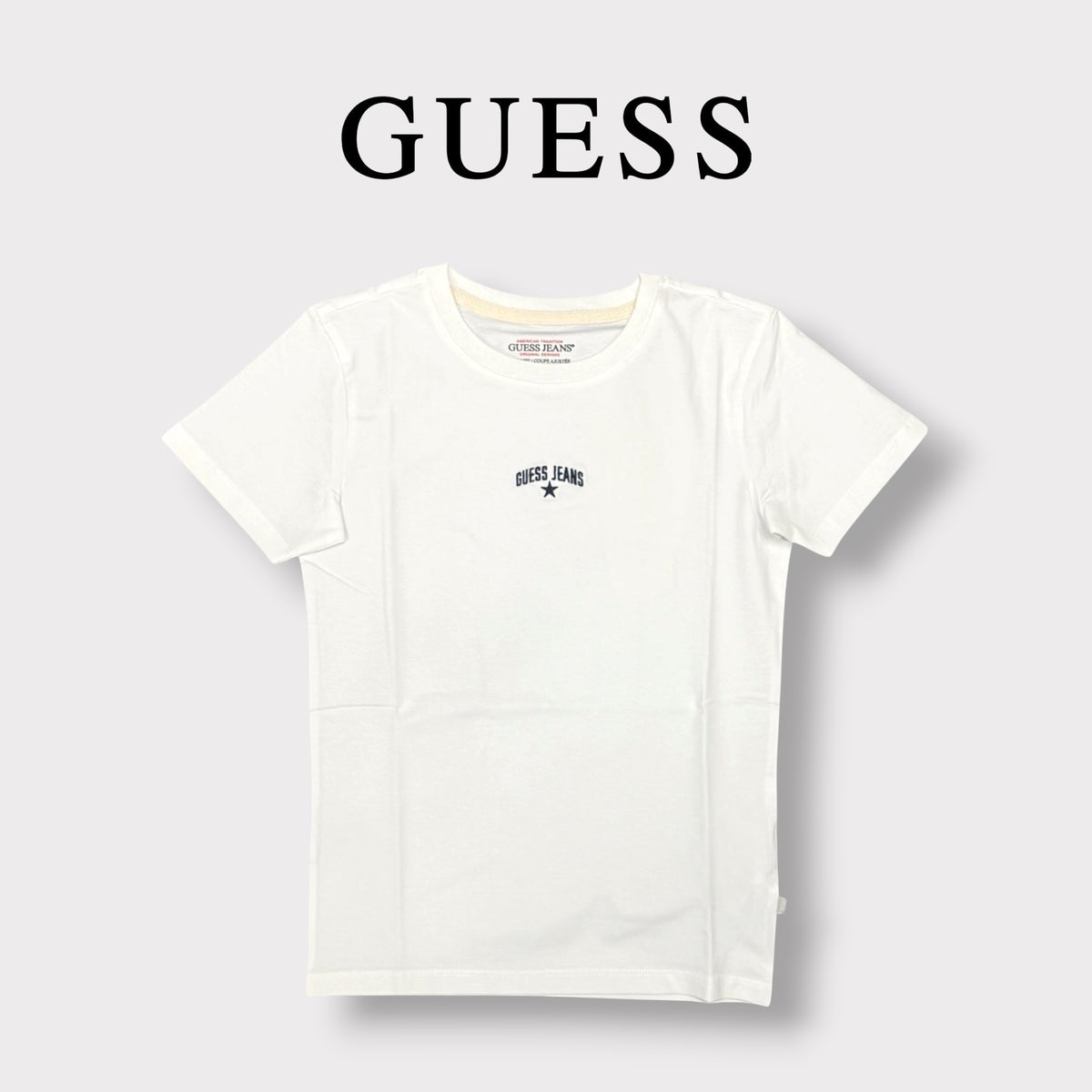 GUESS JEANS- T-shirt Donna, SlimFit, Col.Bianco