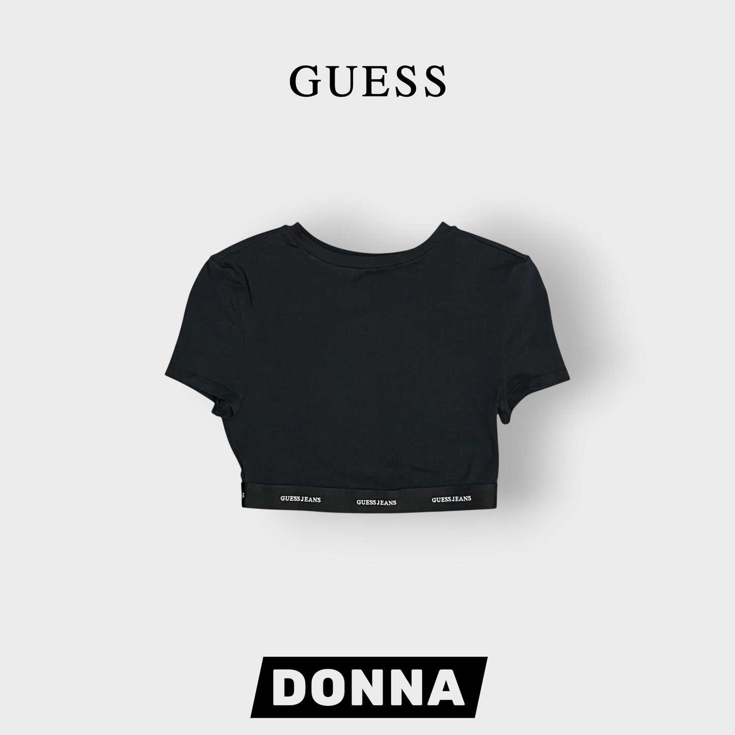 GUESS JEANS- T-shirt Donna, CroppedFit, col.Nero