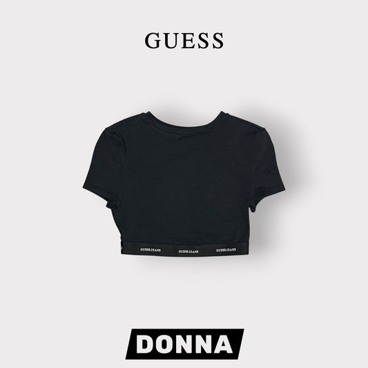 GUESS JEANS- T-shirt Donna, CroppedFit, col.Nero