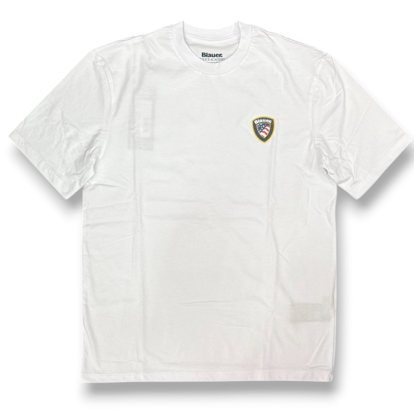 BLAUER- T-shirt, RegularFit, con logo gommato 3D lato cuore, mod.Faxon, col.Bianco