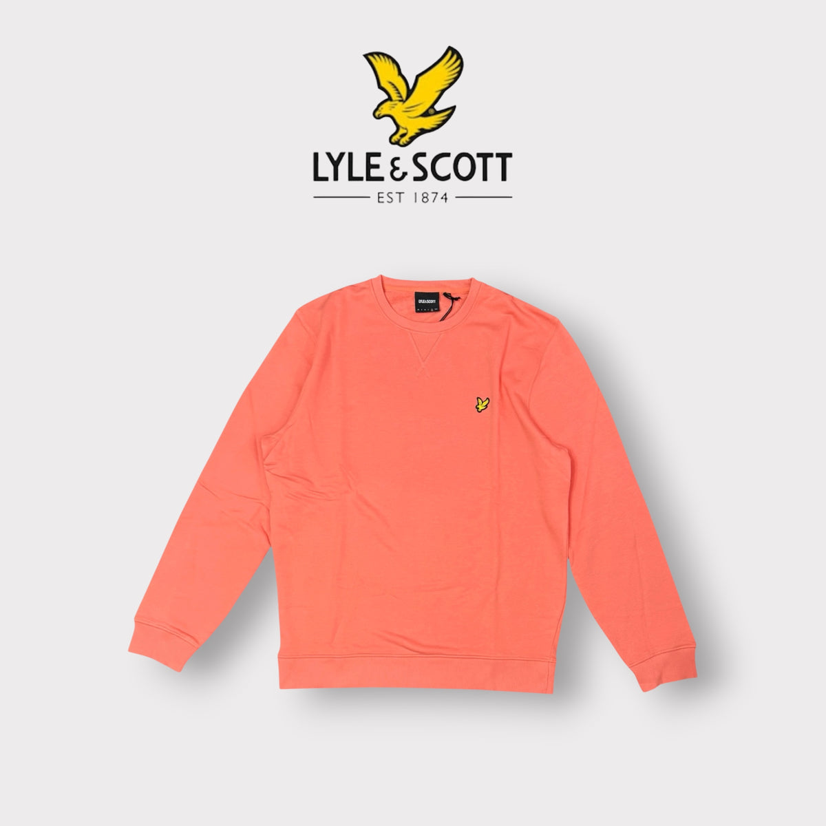 LYLE & SCOTT- Felpa Uomo girocollo, tex.cotone garzato, Col.Coral Stand