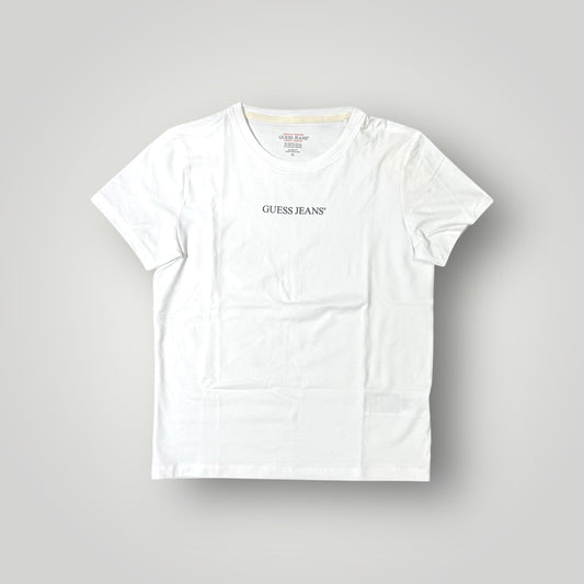 T-shirt GUESS JEANS con logo centrale, SlimFit , Col.Bianco