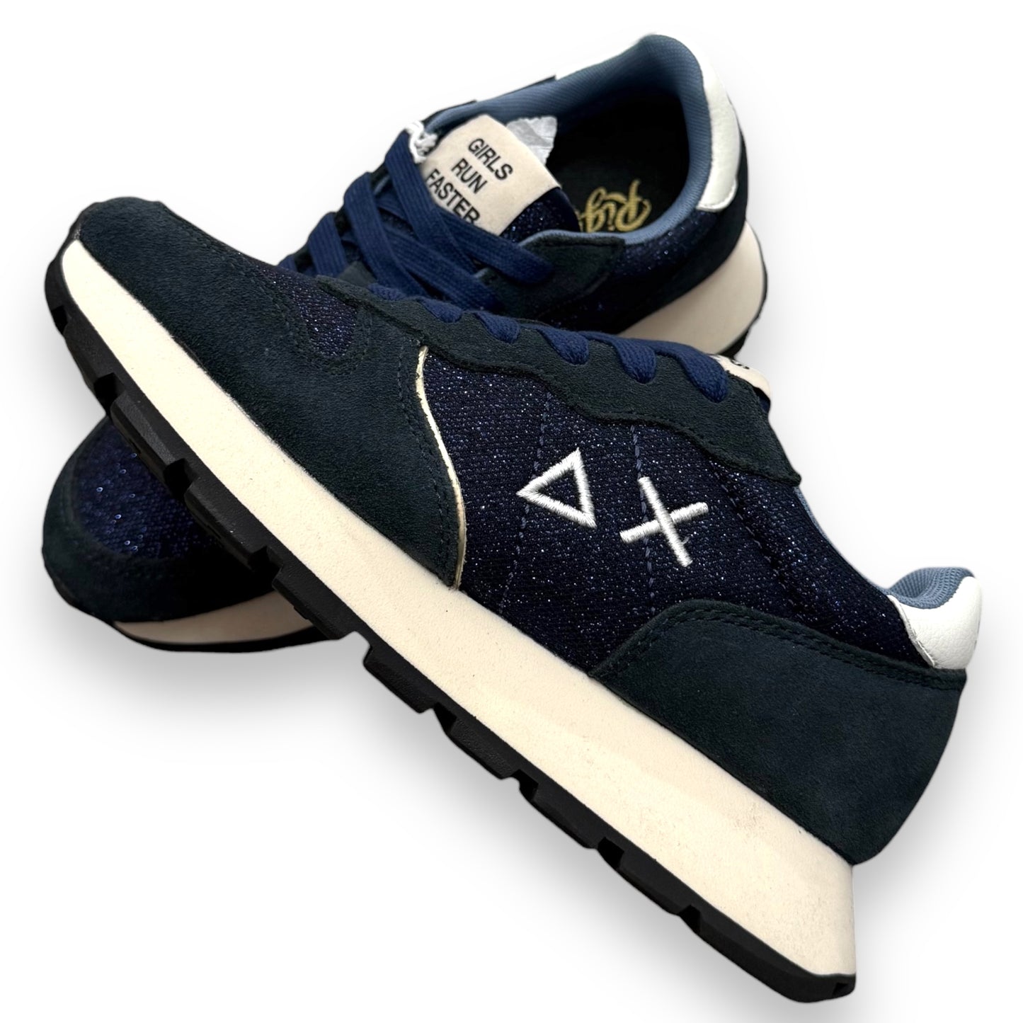 Scarpe SUN68 Donna, mod.Ally Glitter Textile, col.Navy Blue