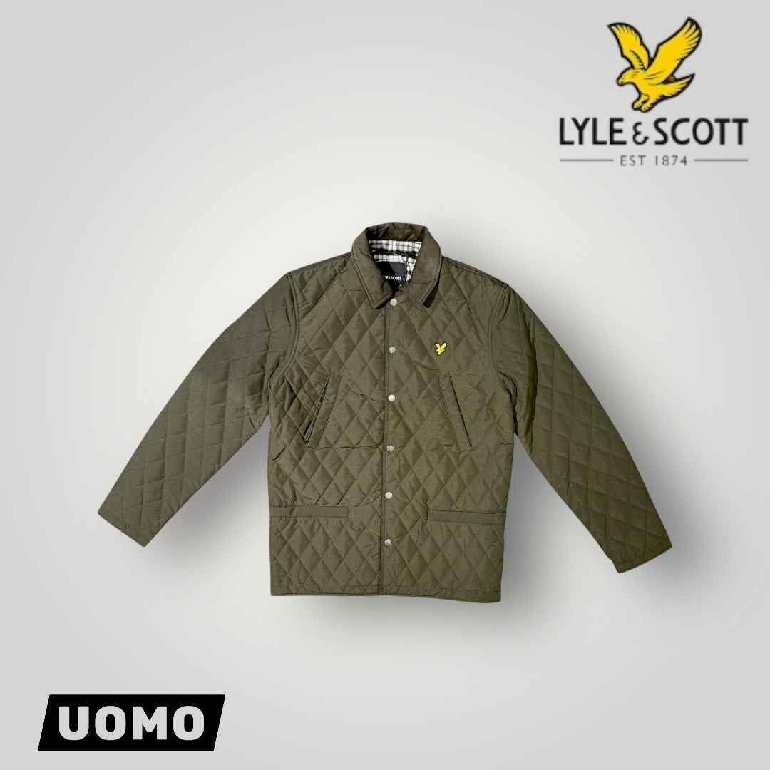 Giubbotto  LYLE&SCOTT mod.giacca con collo in velluto e interno in flanella, col.Verde