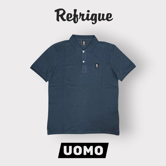 REFRIGUE- Polo Uomo, con logo lato cuore, col.Navy