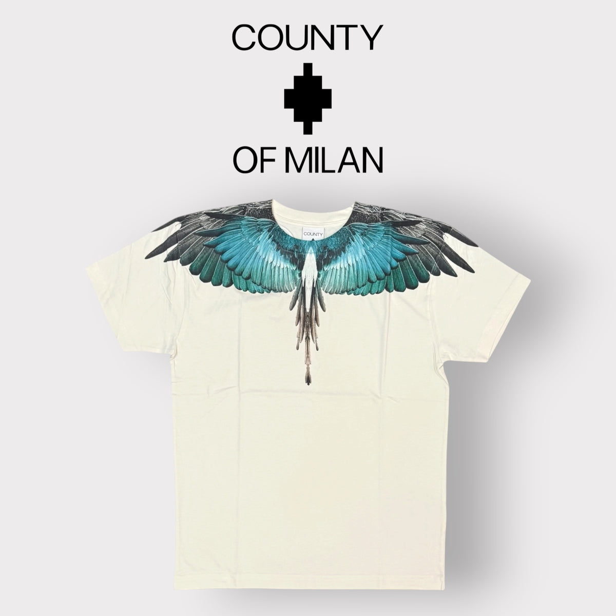 COUNTY OF MILAN- T-Shirt Uomo, (veste comoda), Col.Panna