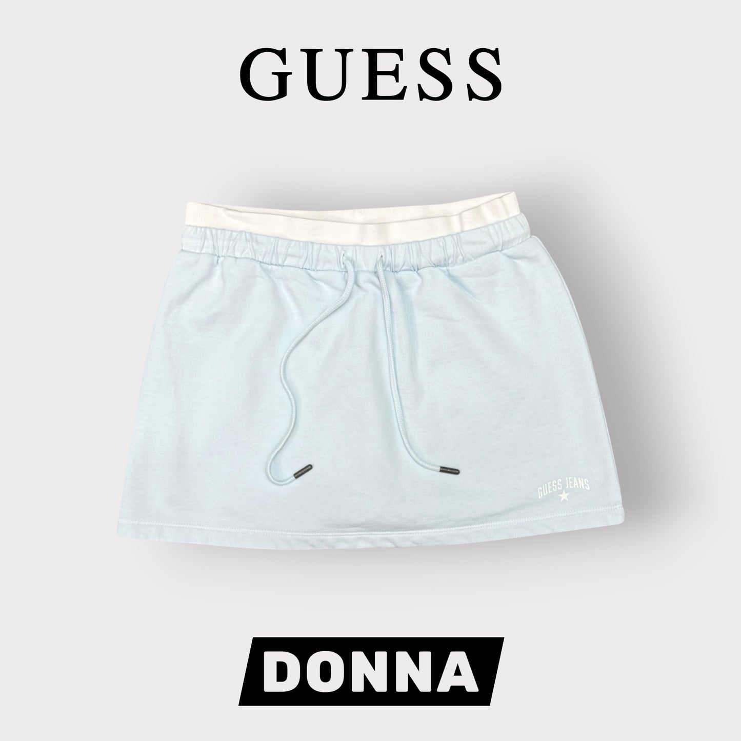 GUESS JEANS- Pantagonna, col.Azzurro/Bianco