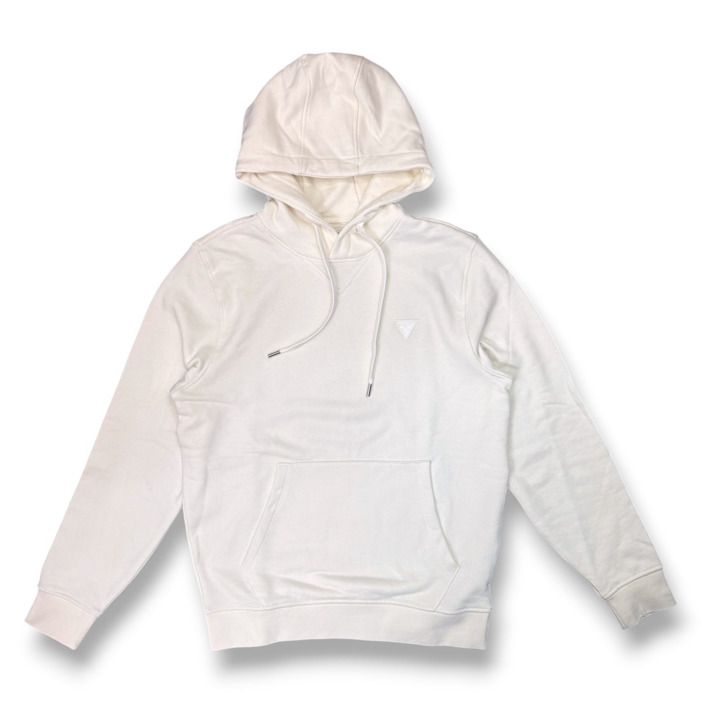 GUESS-Felpa estiva Uomo, con cappuccio, con logo lato cuore, SlimFit, tex.cotone garzato, col.Panna
