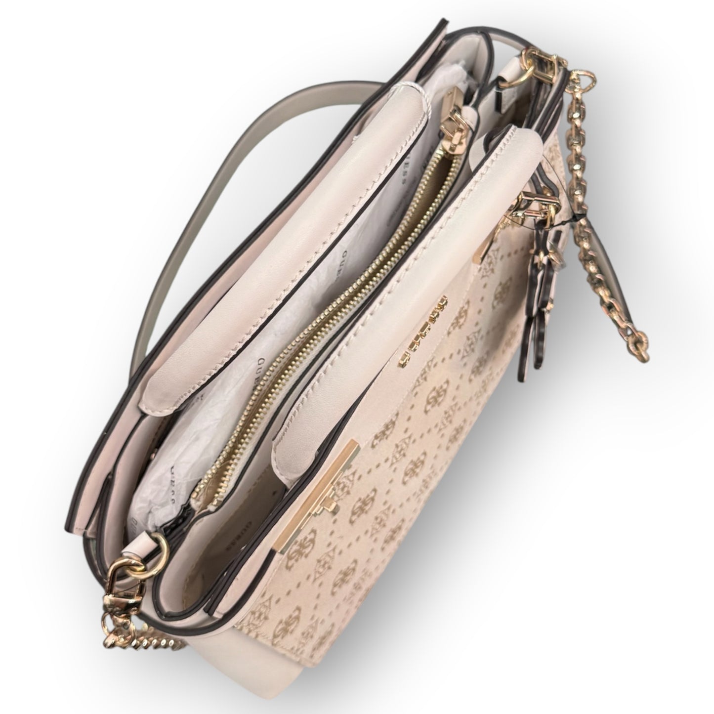GUESS- Borsa Donna, Group:MELINDA LOGO, Col.OFF WHITE LOGO
