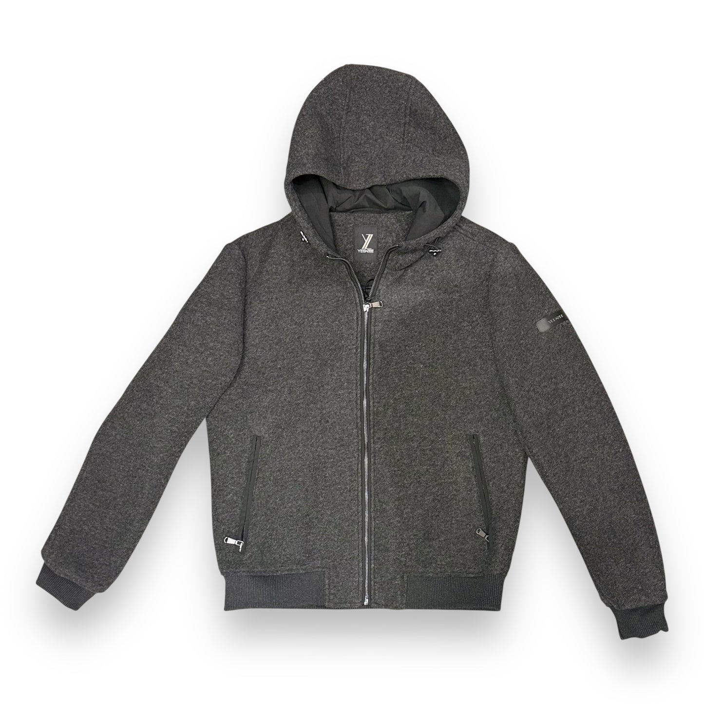 Giubbotto YES-ZEE Uomo in lanetta con cappuccio, col.Grigio